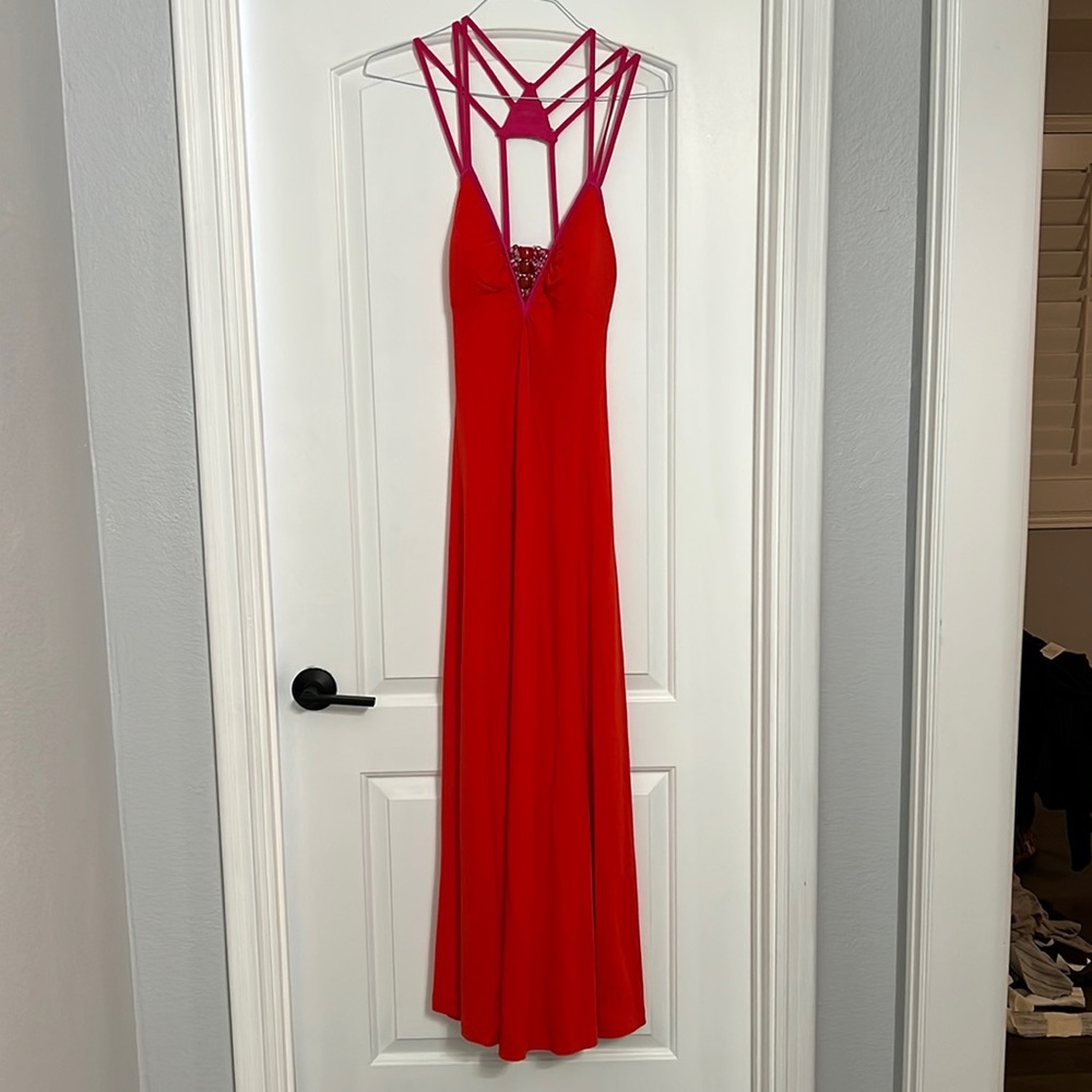 BEBE Embellished Maxi dress